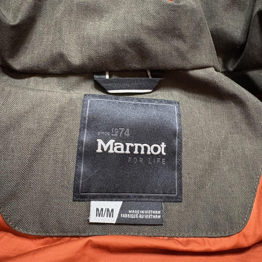Marmot Fordham 700 Down Puffer Jacket Mens Medium Green Hooded Winter Gorp - Picture 4 of 16